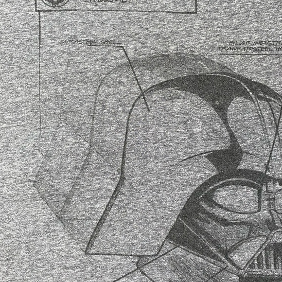 Star Wars branded Vader Helmet schematic T-shirt. - Picture 4 of 7